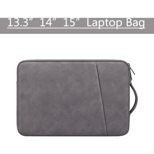 PU Leather Waterproof Laptop Bag 13.3 14 15.6 inch Notebook Bags Sleeve Case For Macbook Xiaomi Air Pro 13 15 Handbag Women Man