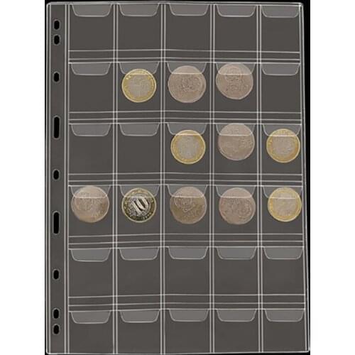 30 Pockets Classic Coin Holders Folder Pages Sheets For Storage Collection Album Clear Protectors PVC Collectors