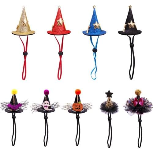 Halloween Cute Lace Dog Cat Hat Headgear Funny Pet Hat Fancy Costume Cosplay Cap With Ear Party Headband Pet Headwear Supplies