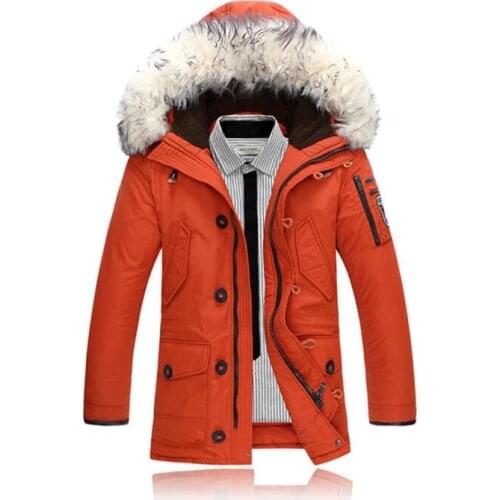 Men Winter Thick Warm Fur Hooded Long Coat Casual Outdoor Man Down Jacket Parka Fashion Windbreaker Overcoat