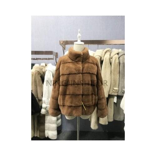 Real Fur Short style mink coat Mink Women Winter Natural Fur Mink Coats And Jackets Female Long Warm Vintage Women Clothes