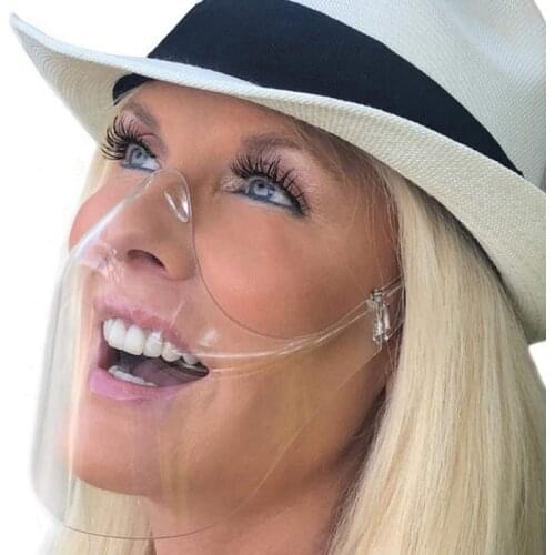 New 1pc Face Mask Anti-Droplet-Splash Transparent Mouth Cover Reusable Face Shield Splatter Screen Protective Mask Kitchen Tools