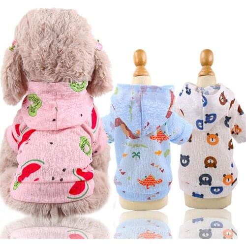 New Dog Spring And Summer Breathable Cat Dog Clothes Sunscreen Vest Pet Supplies Hoodie Small Medium Dogs Teddy 2 Style 7 Colors