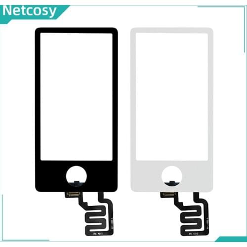 Netcosy For iPod Nano 7th Generation Black/White Front Touch Screen Digitizer Glass Lens Panel Replacement Parts For iPod Nano 7