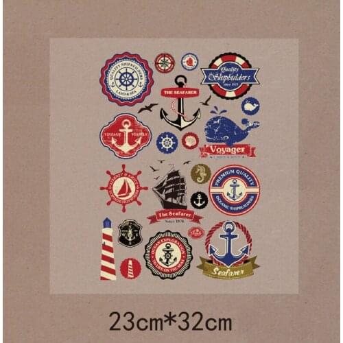 Heat Transfer navigation patches iron on Patch For Clothes DIY Accessory Decoration Easy Print On T-shirt Dresses