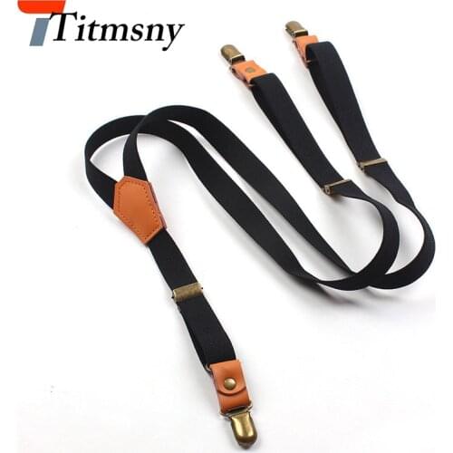 Fashion Black Beige Striped Y-shape 3 Clips High Elastic Business Mens Gift Suspenders Suit Pants Shoulder Strap 2.0cm Width