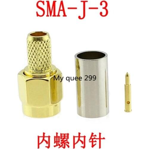 All copper SMA-J-3 internal spiral needle standard SMA head pressure RG58 50-3 feeder SMA connector