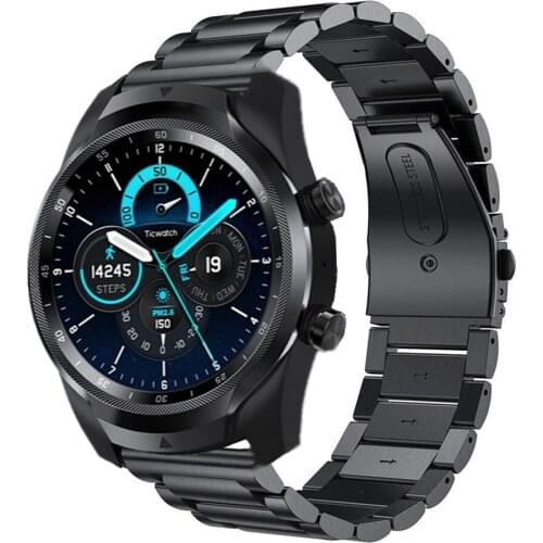 Stainless Steel 22mm Strap For Ticwatch Pro 3 2021 2020 Replacement Bracelet For Ticwatch E2 S2 GTX Metal Smart Watch Bands