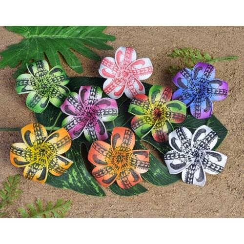 MIXED COLORS Free Shipping 80pcs/lot F1183 9CM Foam Tiare Hair Pick Hair Accessories Hawaii Tropical Flower Headwear Wholesales