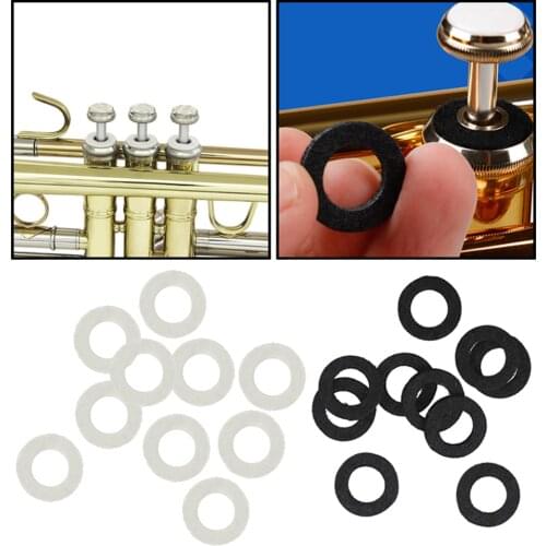 Trumpet Washers Pad 10 Pcs Trumpet Valve Stem Felt Washers Cushion Pad for Trumpet Trombone Palm Cornet