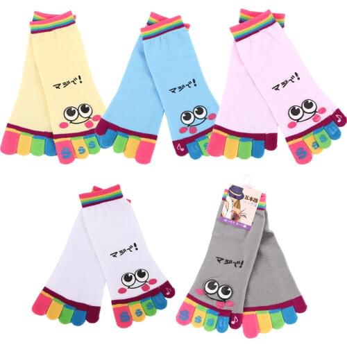 Chic Cute Casual Five Toe Crew Athletic Finger Performance Original Weight Micro Toe Socks Cotton Socks