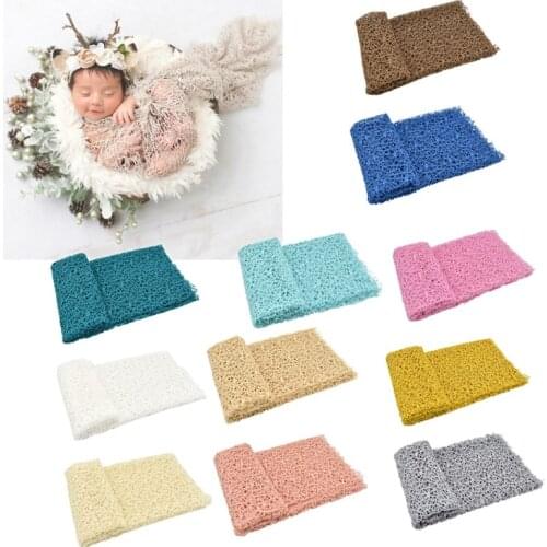 Newborn Stretch Wrap Photography Props knit Fabric Hollow Out Swaddle Blanket For Baby Photo Props