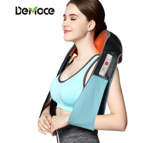 U Shape Shoulder Massager Electric Shiatsu Back Neck Body Massager Infrared Heated Kneading Car Massage Home Massageador