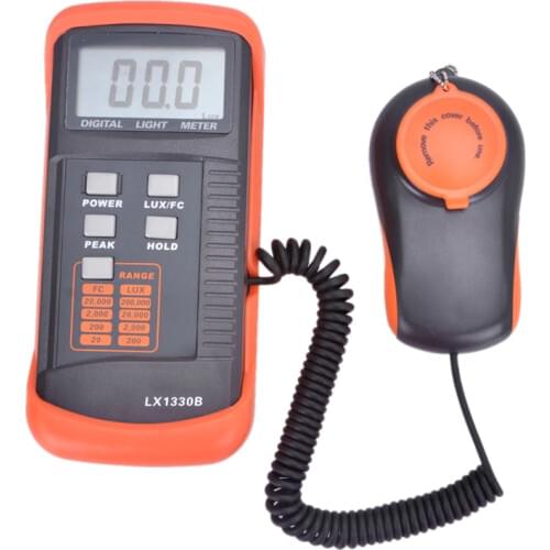 High Accuracy Professional Digital Light Meter 0.1~200,000Lux LX1330B With Data Hold And Peak Reading Hold Function