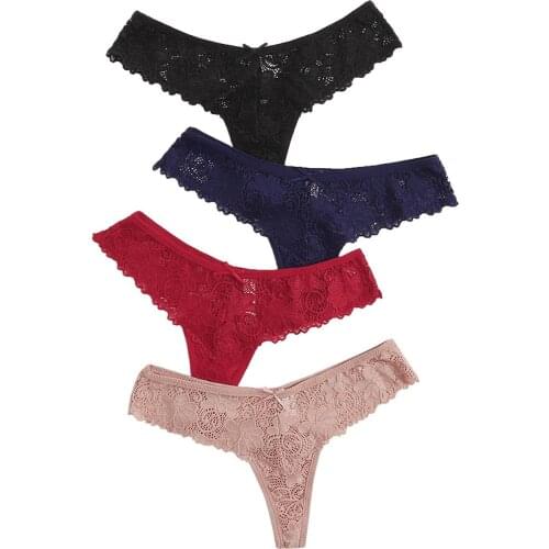 Women Lace Thongs And G Strings Sexy Lace Flowers Low Waist Women Sexy Panties Female Erotic Lingerie Bragas Sex P Culotte Femme