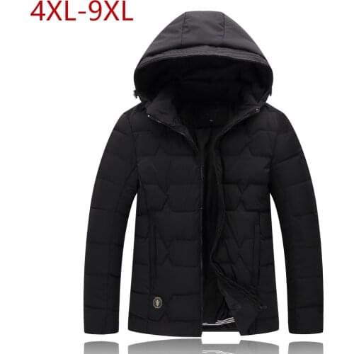 Plus Size 4XL-9XL Winter Jacket Men 2019 Black Male Coat Cheap Down Jacket Parkas Trench Hooded Camperas Snow Cold Jacket 1626