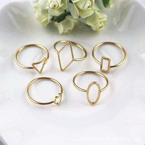 12 pcs/lot new arrival items fashion copper brass casting metal circle shaped geometry finger rings jewellery for women