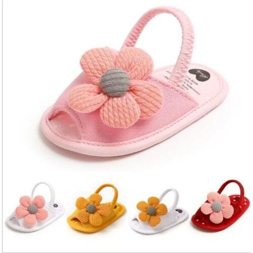 2020 Fashion Baby Sandals Lovely Flower Infants Shoes Soft Sole Breathable Toddler Footwear Newborn Girls First Walkers
