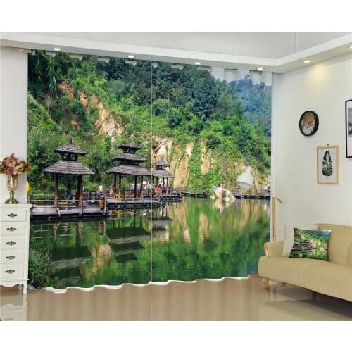 Customized Scenery Landscape 3D Blackout Curtains for Living Room Bed Room House Window Curtains Tapestry Rideaux Cortinas
