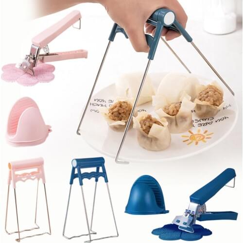 4pcs Kitchen Tool Anti-Scalding Tray Multi-Function Cup Holder Take Tray Clip Casserole Clip Bold Home Hot Dish Plate Bowl Clip