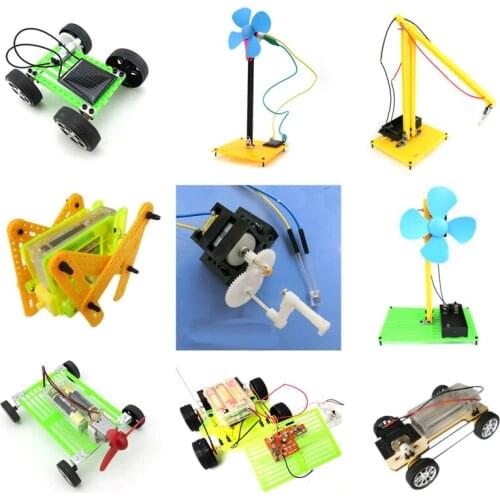9in1 DIY Manual Handmade Assembly Model Material Block Solar / Electricity Children Educational Technology Puzzle Small Toy Kit