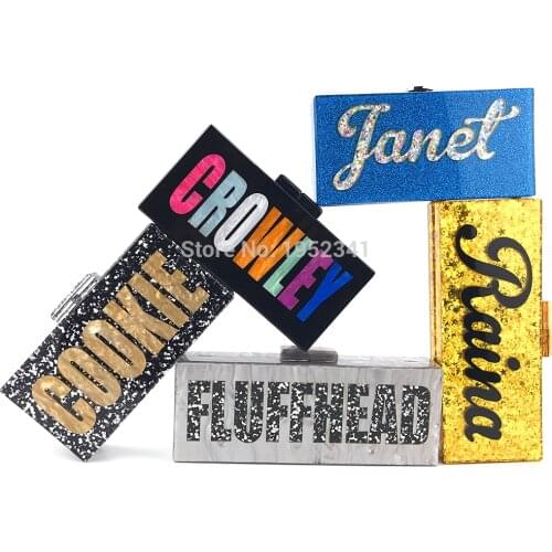 OC3993 Wholesale No MOQ women name bag acrylic clutch online shop china