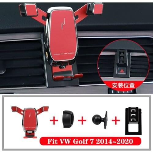 For Volkswagen/VW Golf 7 2014~2020 Car Phone Holder Air Outlet Vent Clips Buckle Wireless Charger Holder Mount