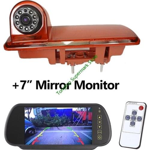 Night Vision Car Brake Light Backup Camera for OPEL VAUXHALL VIVARO RENAULT Trafic With 7inch Mirror monitor
