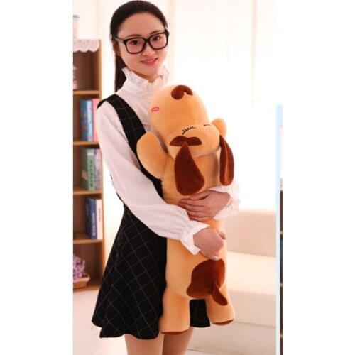 Large 60cm cartoon prone dog plush toy lovely brown dog soft doll throw pillow Christmas gift b2917