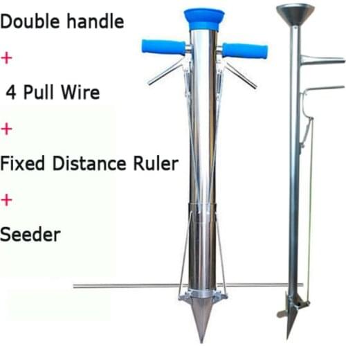 Rapid Stainless Steel Planter Seedling Transplanting Device Fertilizing Seeder for Vegetable Planting Garden Equipment