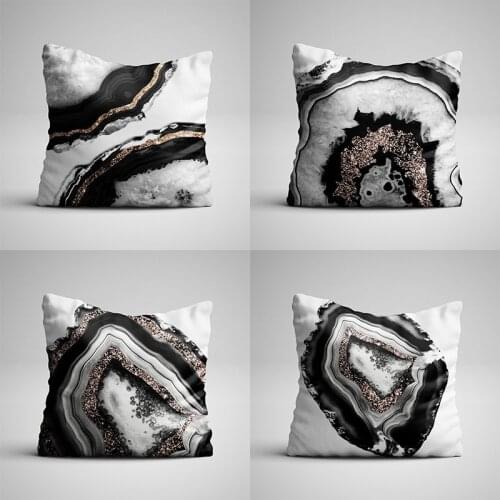 Black Agate Throw Pillow Case Nordic Mable Cushion Covers for Home Sofa Chair Decorative Pillowcase
