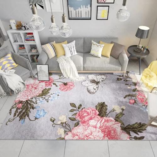 Floral modern living room rug bedroom pastoral rug home floor cushion sofa coffee table floor doormat studio room area floor