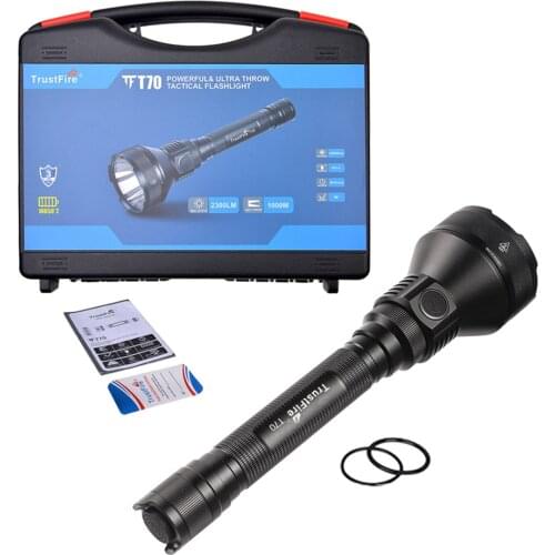 T70 XHP-35HI LED Tactical Flashlight TrustFire 2300LM 1000M Torch Rechargeable use 18650 battery light for Rifle Hunting lamp