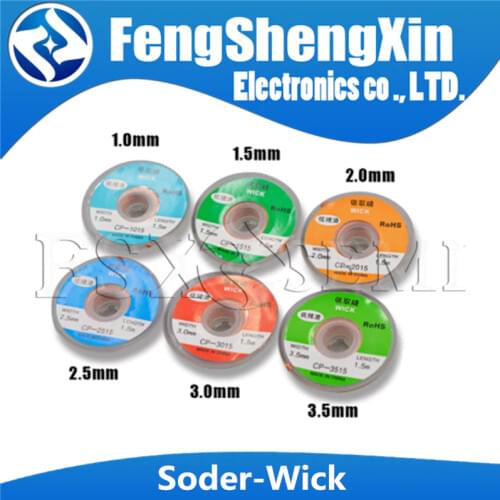 1.5/2/2.5/3/3.5mm Soder Wick Lengt 1.5M Length Desoldering Braid Welding Solder Remover Wick Wire Lead Cord Flux BGA Repair Tool