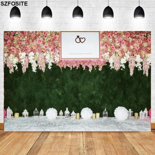 Beautiful Meadow Sweethearts Flower Wall Photography Background Photo Studio Shoot Wedding Pictures Decorated Kid Vinyl Backdrop