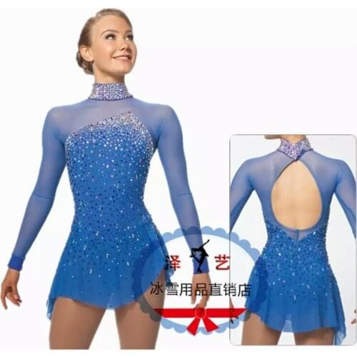 Crystal Custom Figure Skating Dresses For Girls Graceful New Brand Ice Skating Dresses For Competition DR4325