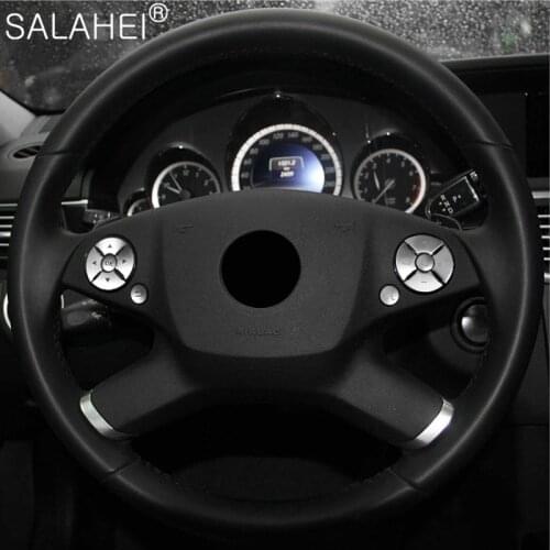 Car Steering Wheel Button Switch Trim Cover Stickers For Mercedes Benz E C GLK CLA GLA GLE R ML GL CLS SLK Class W212 W204 Style