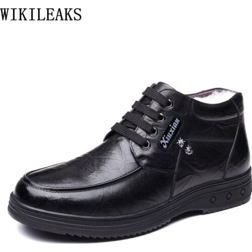 Leather Casual Shoes Boots for Men Male Ankle Boots Snow Boots Men Business Shoes Men Brown Shoes Los Zapatos De Los Hombres