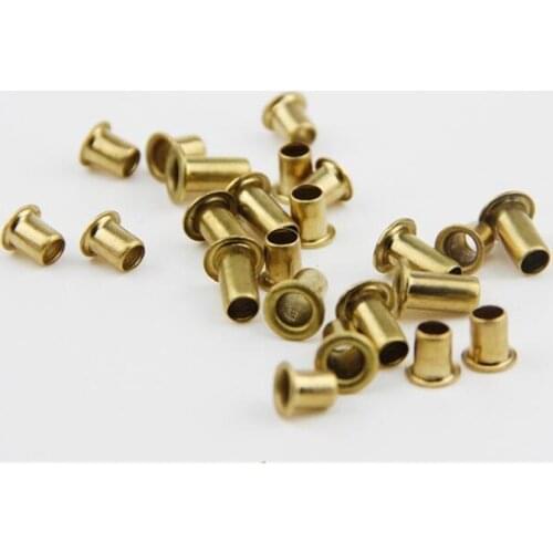 100PCS M1.7 Brass Eyelet Rivet Nut Through Hole Rivets Hollow Grommet M1.7*2/3/4mm
