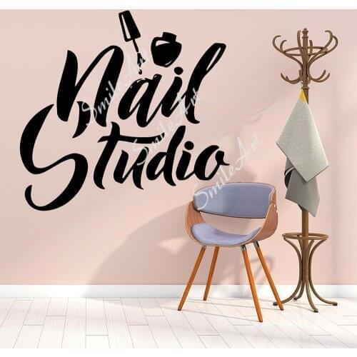 Cartoon Nail Studio Wall Sticker Pvc Wall Art Stickers Modern Fashion Wallsticker For Living Room Kids Room Art Decor Wallpaper