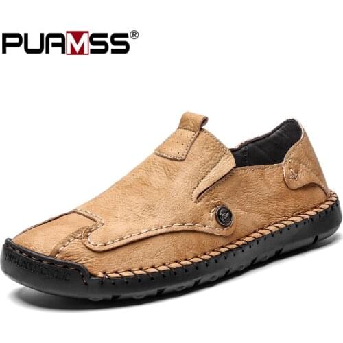 Men Shoes 2020 New Men Loafers Comfortable Soft Leather Flats Men Driving Shoes Plus Size 48 Zapatos De Hombre