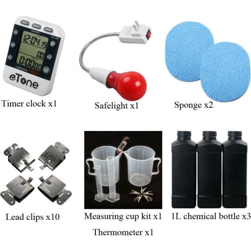 Darkroom Processing Equipment Kit Negative Film Safelight Chemical Storage Timer