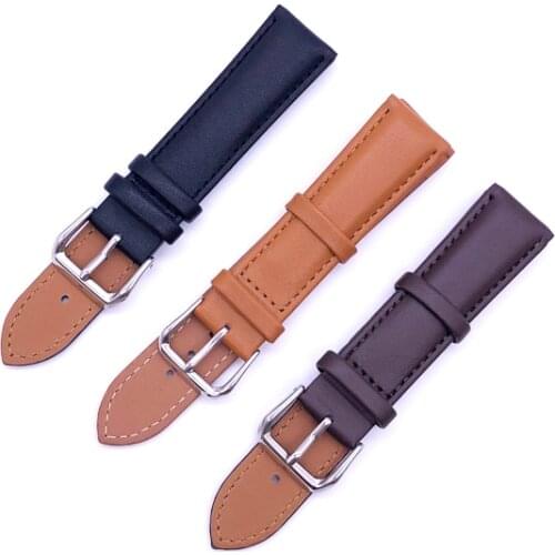 Watchbands Genuine Leather WatchBand Stainless Steel Buckle Clasp watch band leather strap 12 14 16 18 20 21 22 24mm