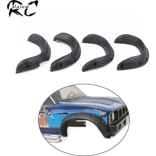 Rubber Fender Flares Wheel Arch Protector Mud Flaps for 1/10 RC Crawler Car TAMIYA Bruiser Hilux RC4WD TF2 Mojave Body Shell