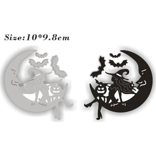 PANFELOU moon witch 10x9.8cm Scrapbooking DIY Halloween Embossing mould card paper die stencils punch Metal cut dies cutting