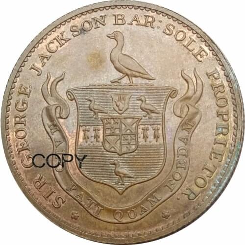 United Kingdom 1795 1/2 Penny Herts Bishops Stortford Sir George Jackson Red Copper Copy Coins