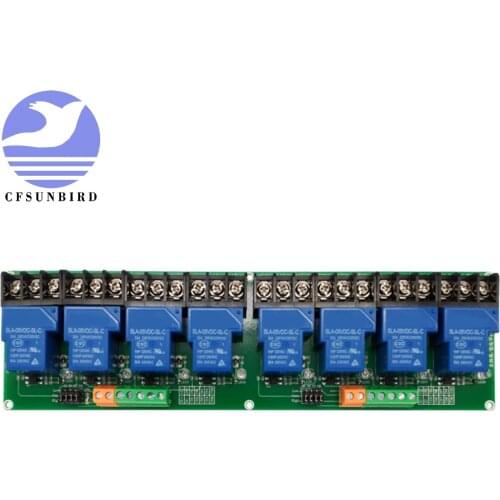 Eight 8 channel relay module 30A with optocoupler isolation 5V 12V 24V supports high and low Triger trigger for Smart home