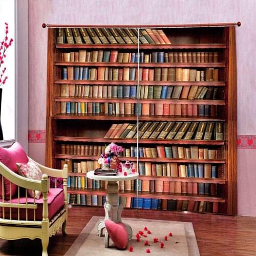 3D Print Curtain bookself Curtains For Living Room Children Room Curtain Decoration Modern Drapes Cortinas