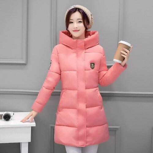 2019 Sale Special Offer Polyester Long Zipper Slim Temperament Lady Enlarge Code Cotton-padded Clothes Woman Armband Loose Coat
