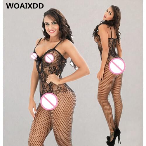 Plus Size Fishnet Sexy Lingerie Women Baby Doll Erotic Lingerie Underwear Teddy Lenceria Open Crotch Erotic Costumes Sex Clothes